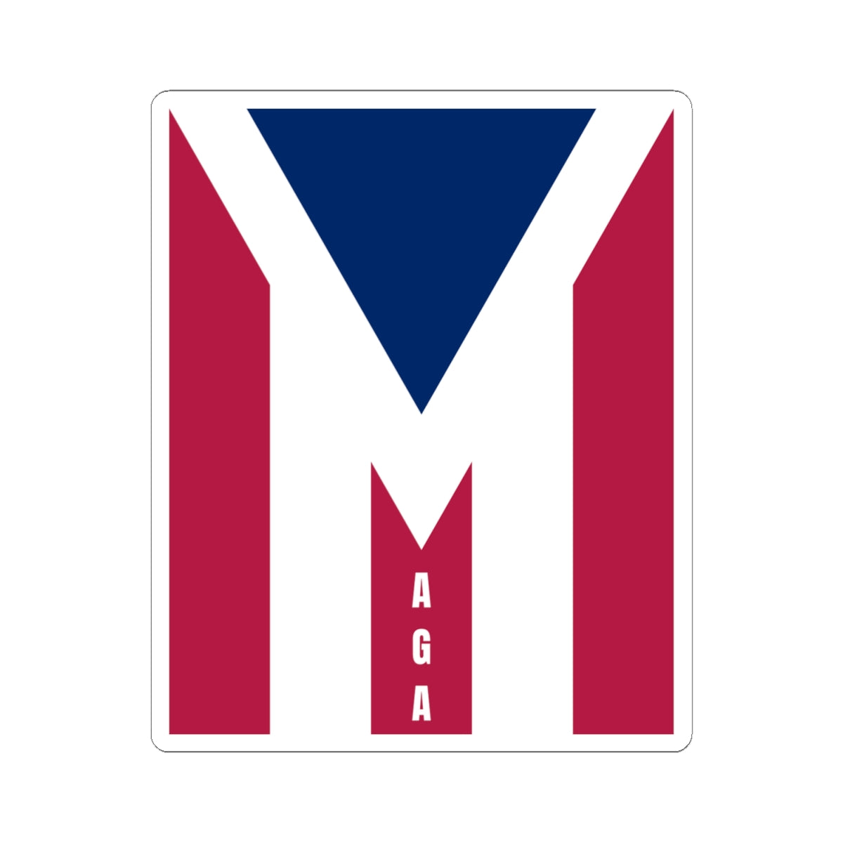 M Letter Flag Kiss-Cut Sticker — Patriotic 'MAGA' Design