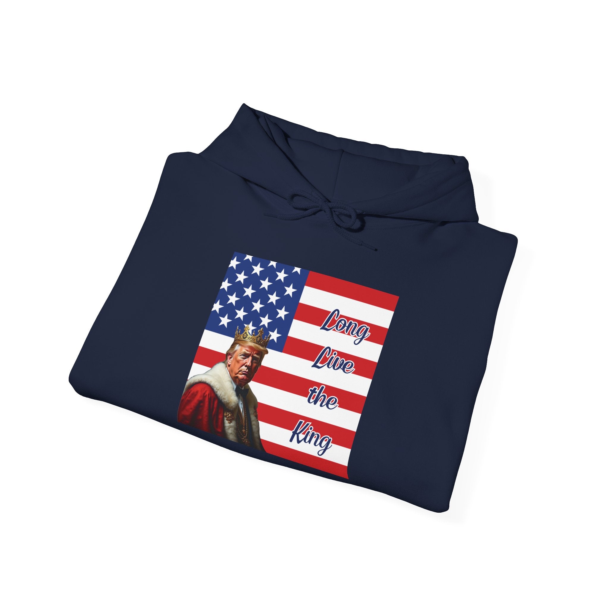 Patriotic Donald Trump Hoodie — 'Long Live the King' Graphic Hooded Sweatshirt
