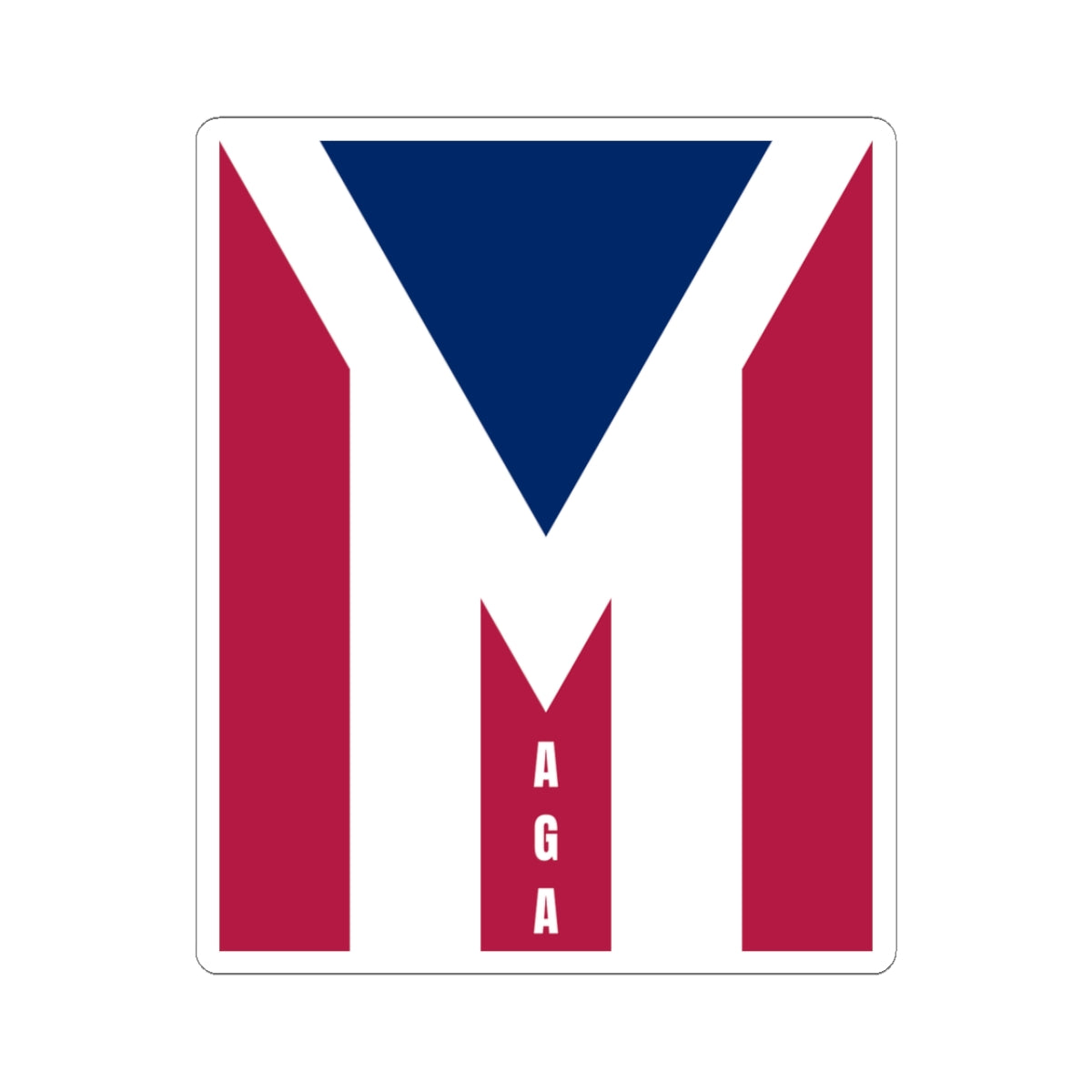 M Letter Flag Kiss-Cut Sticker — Patriotic 'MAGA' Design