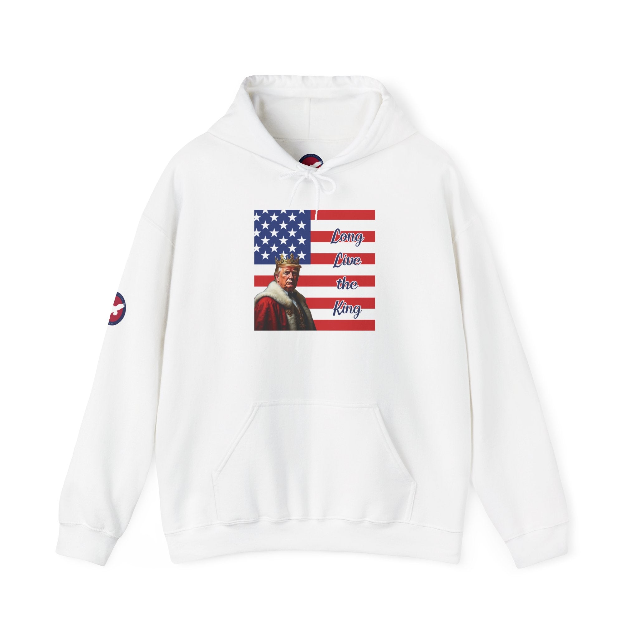 Patriotic Donald Trump Hoodie — 'Long Live the King' Graphic Hooded Sweatshirt