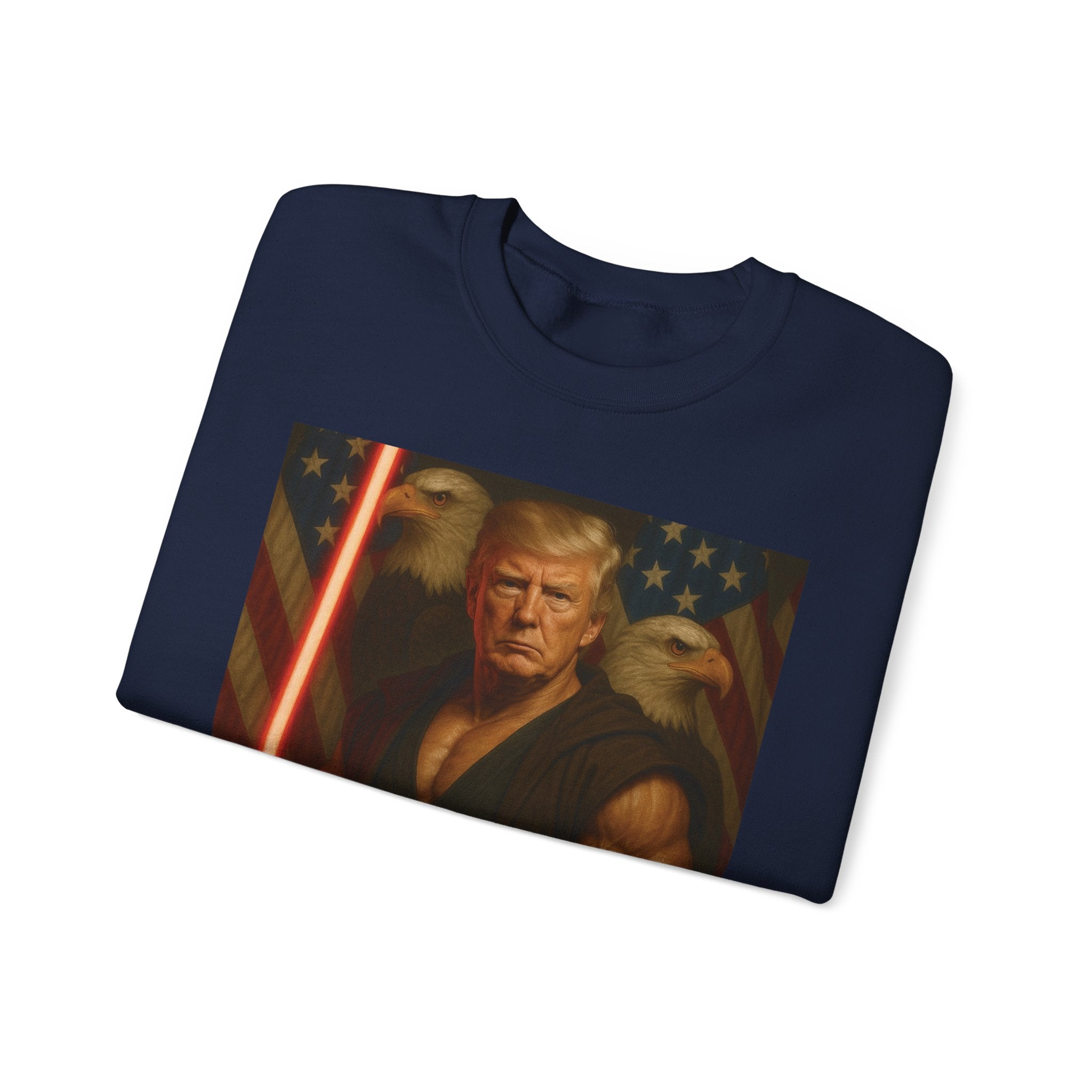 Patriotic Warrior Crewneck Sweatshirt — Trump Jedi Graphic