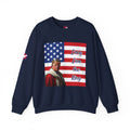 Flag Donald Trump Portrait Sweatshirt – "Long Live The King" Patriotic Crewneck