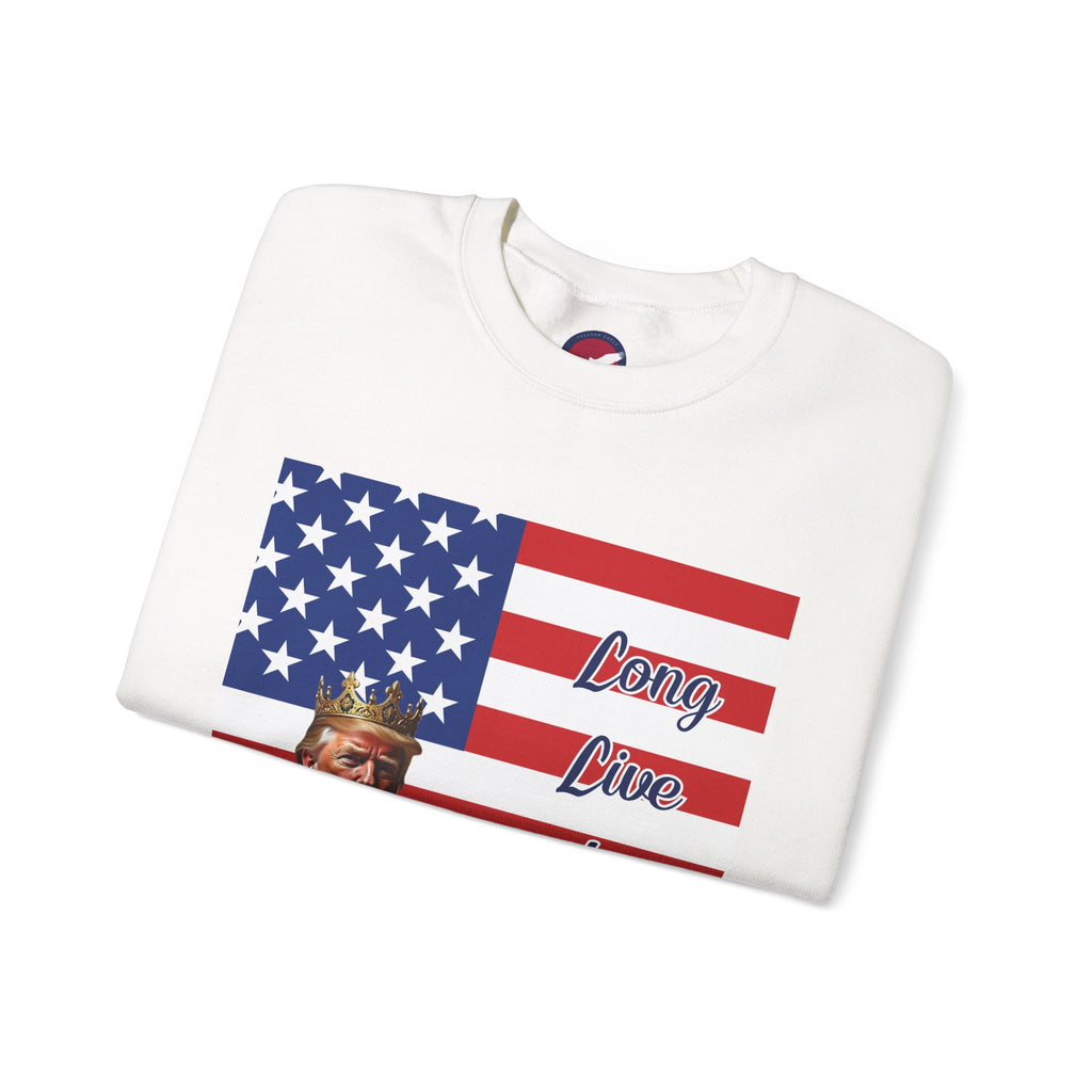 Flag Donald Trump Portrait Sweatshirt – "Long Live The King" Patriotic Crewneck