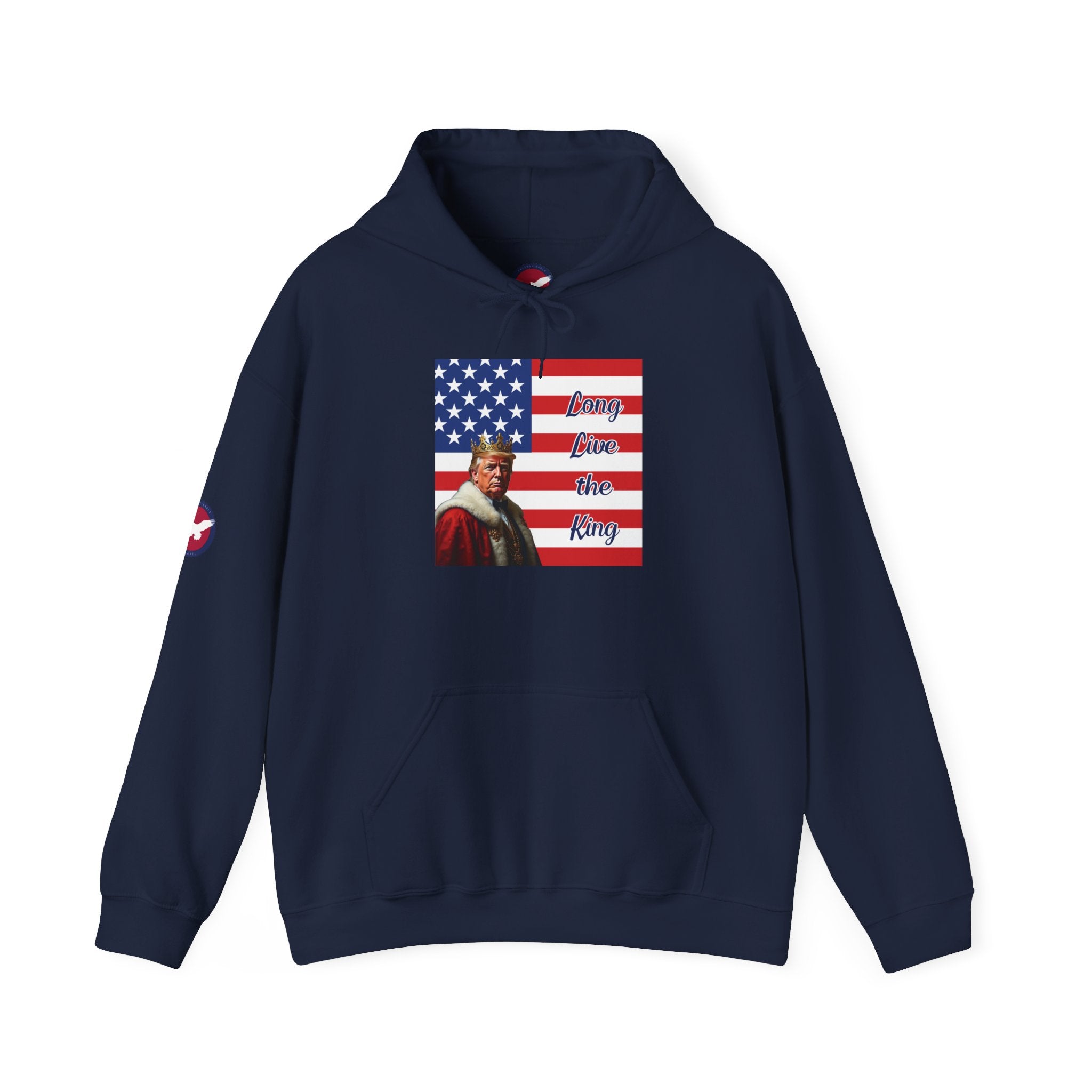 Patriotic Donald Trump Hoodie — 'Long Live the King' Graphic Hooded Sweatshirt