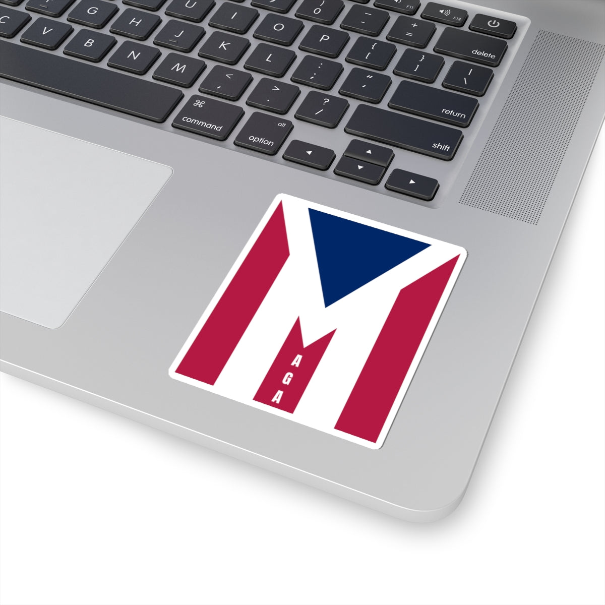 M Letter Flag Kiss-Cut Sticker — Patriotic 'MAGA' Design