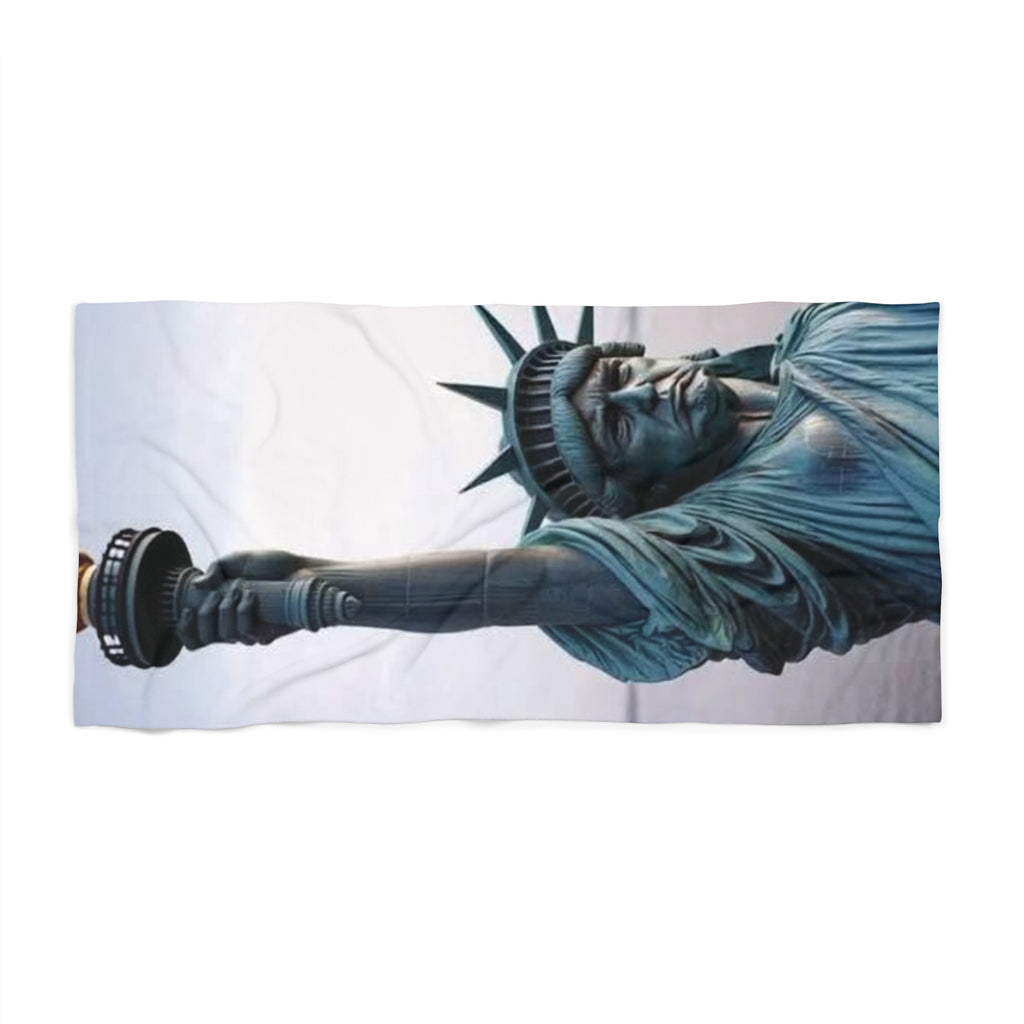 Statue of Liberty Donald Trump Beach Towel — Patriotic New York Summer Towel