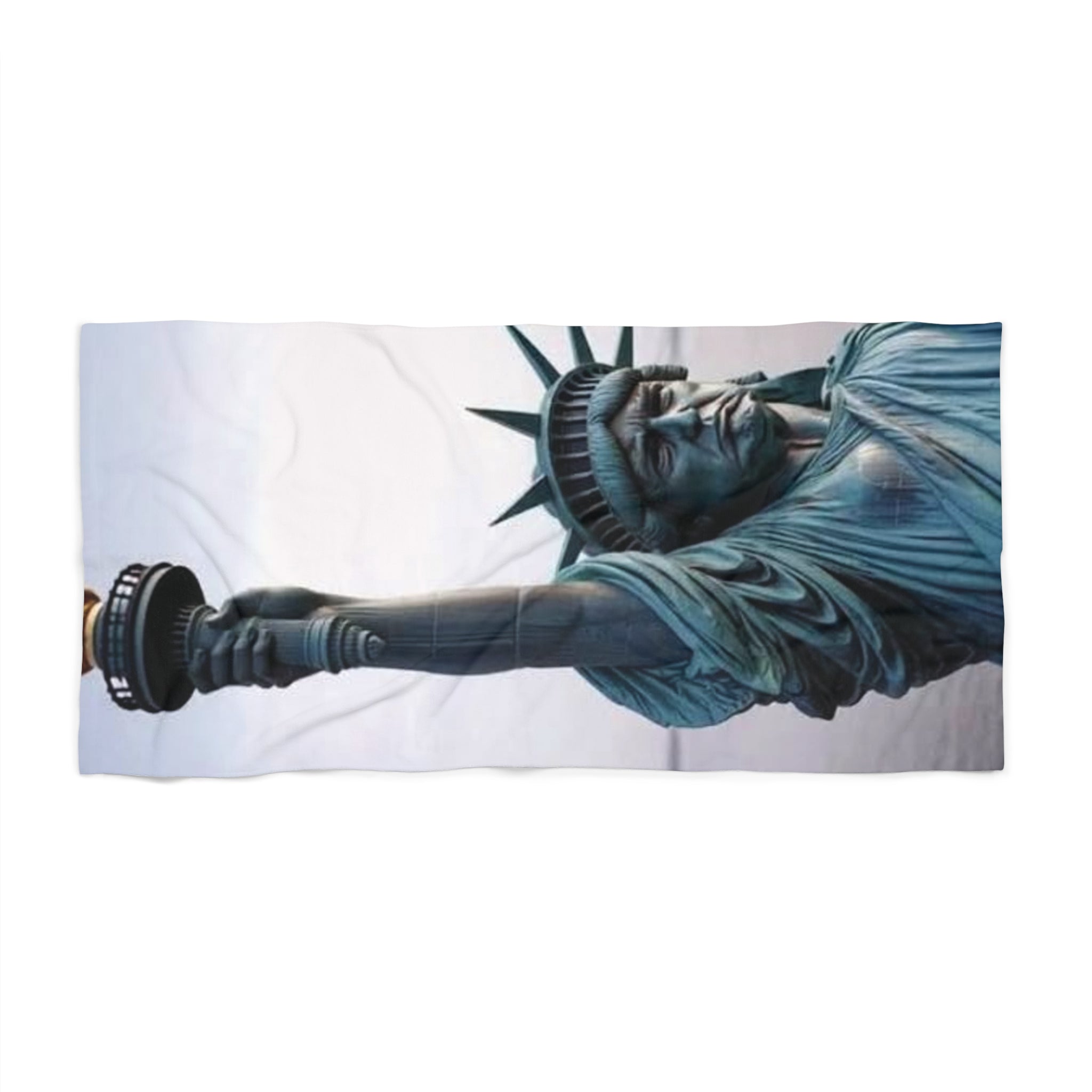 Statue of Liberty Donald Trump Beach Towel — Patriotic New York Summer Towel