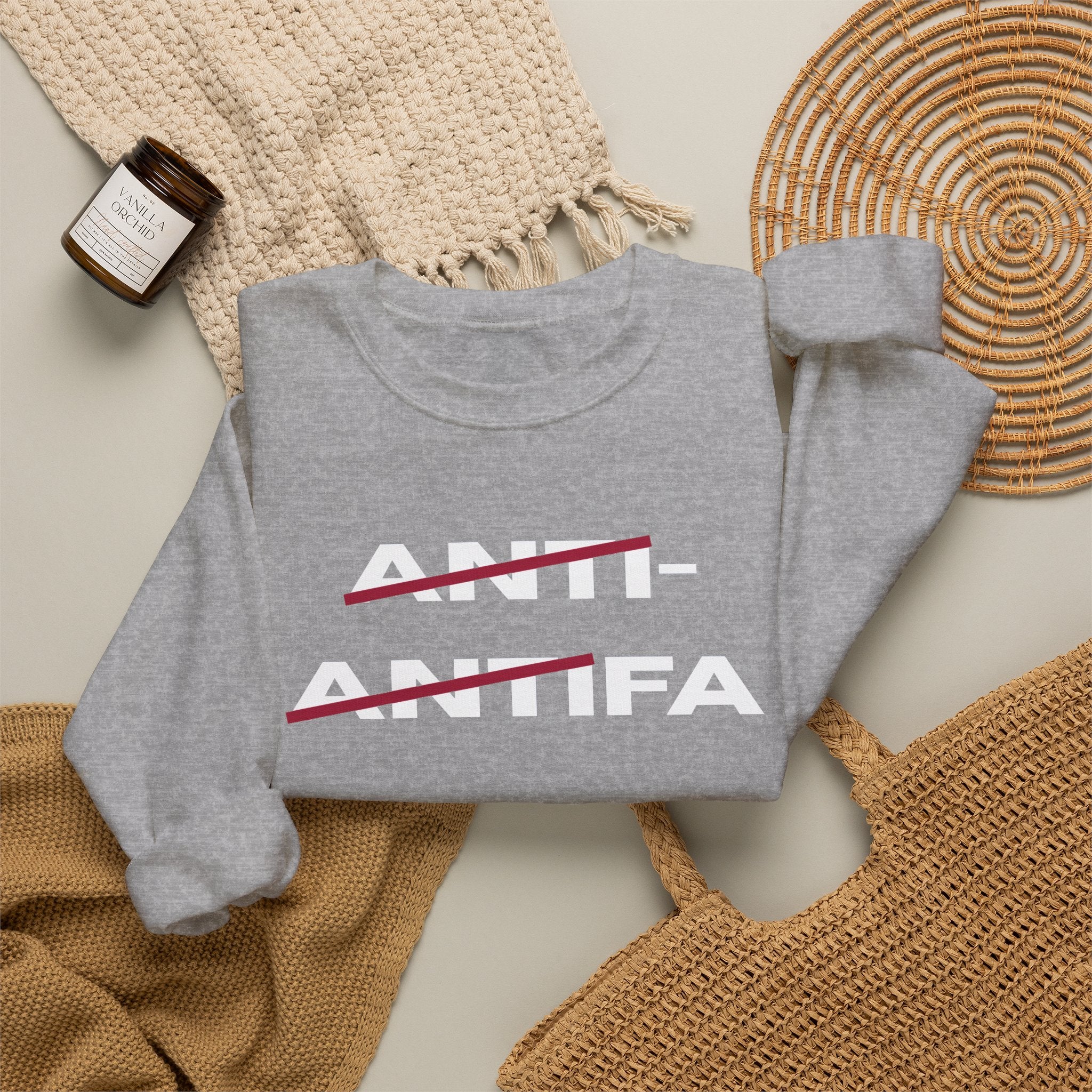 Minimalist Red Brushstroke Crewneck Sweatshirt