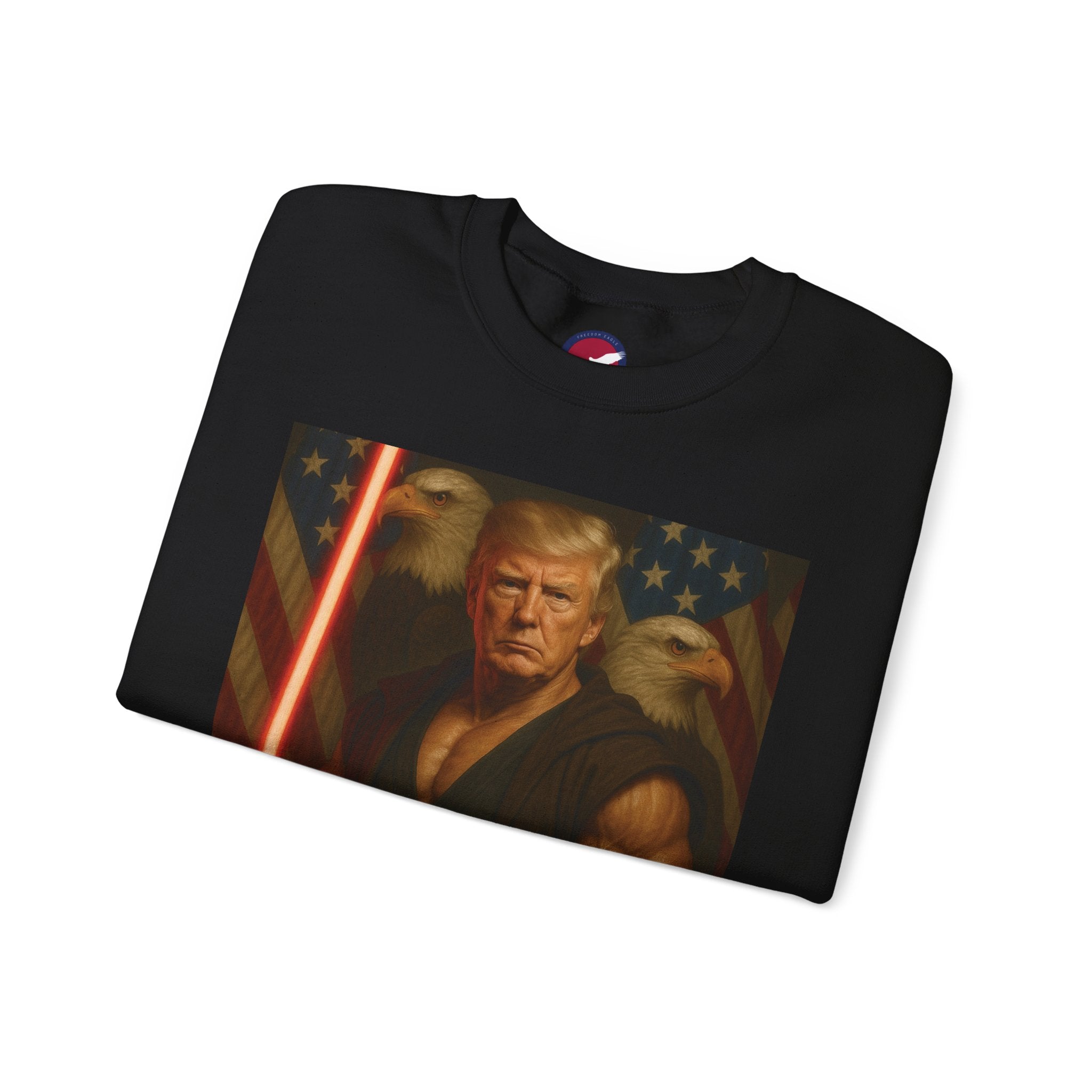 Patriotic Warrior Crewneck Sweatshirt — Trump Jedi Graphic