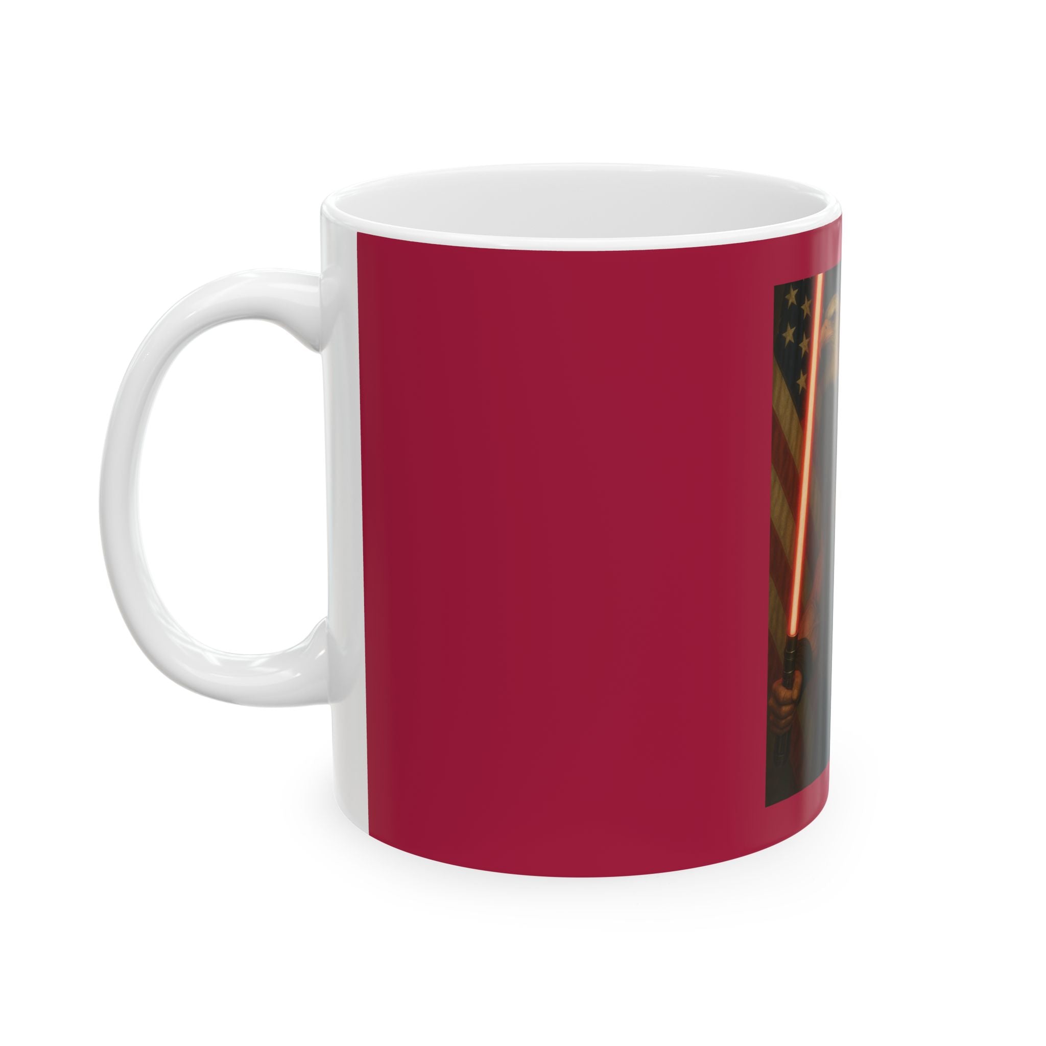 Patriotic Jedi Warrior Mug — Fantasy Lightsaber Coffee Cup