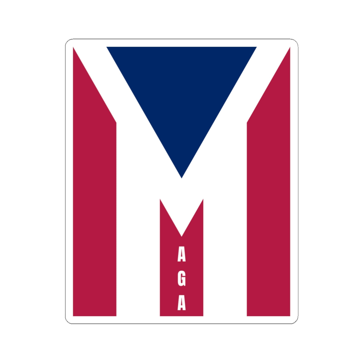 M Letter Flag Kiss-Cut Sticker — Patriotic 'MAGA' Design