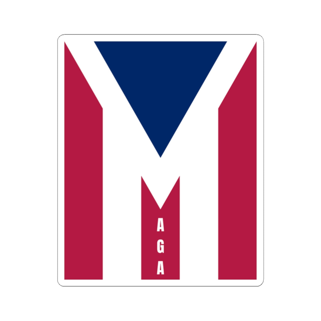 M Letter Flag Kiss-Cut Sticker — Patriotic 'MAGA' Design
