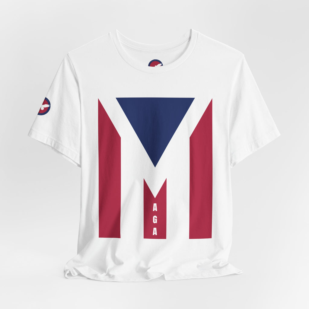 MAGA Stylized Flag Tee — Patriotic 'M' Graphic T-Shirt