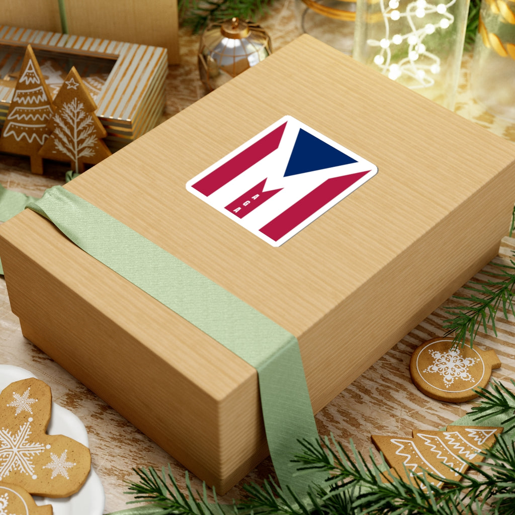 M Letter Flag Kiss-Cut Sticker — Patriotic 'MAGA' Design