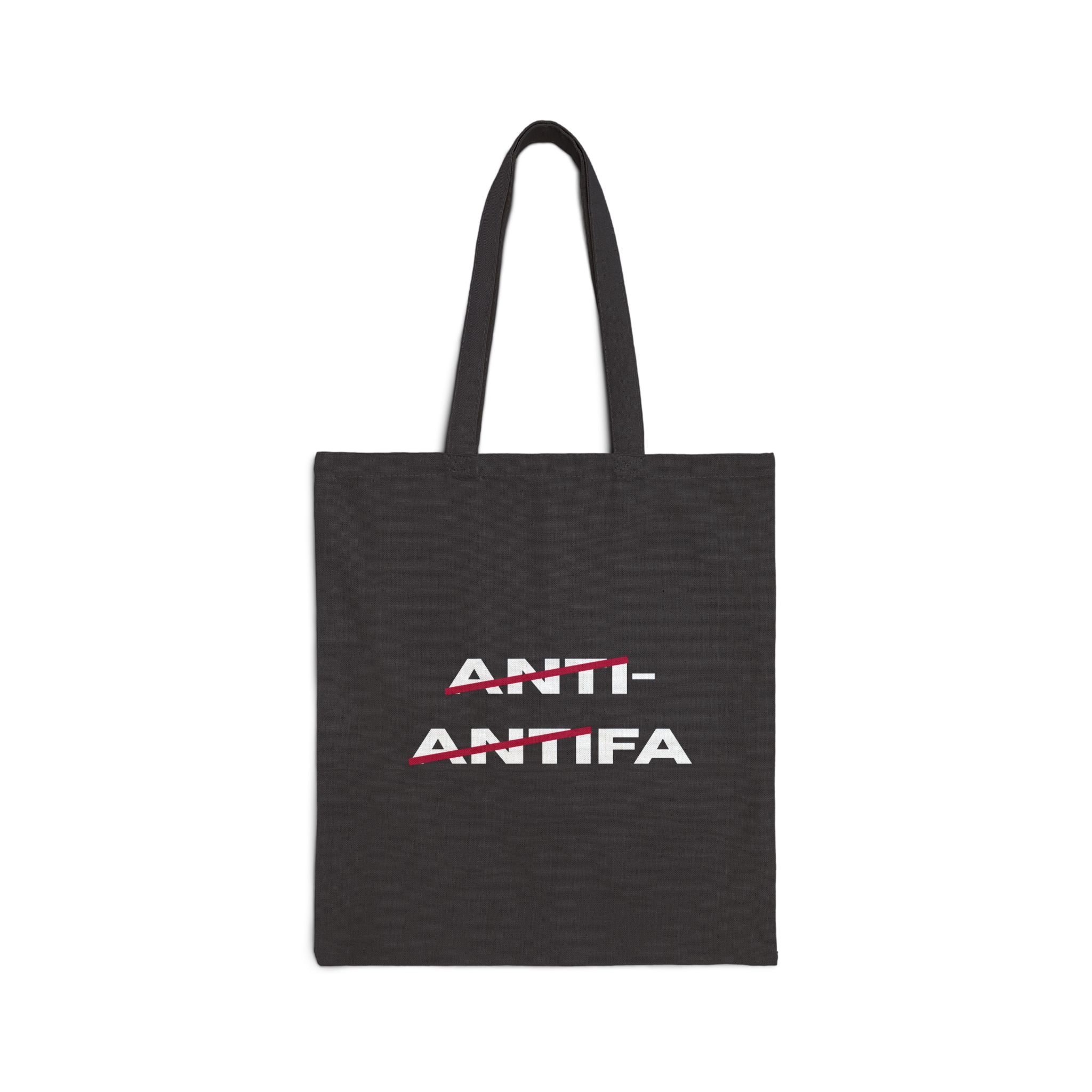 Anti-Antifa Cotton Canvas Tote — Pro-Law Activist Tote Bag