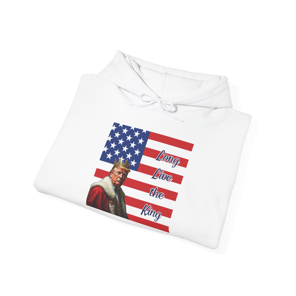 Patriotic Donald Trump Hoodie — 'Long Live the King' Graphic Hooded Sweatshirt