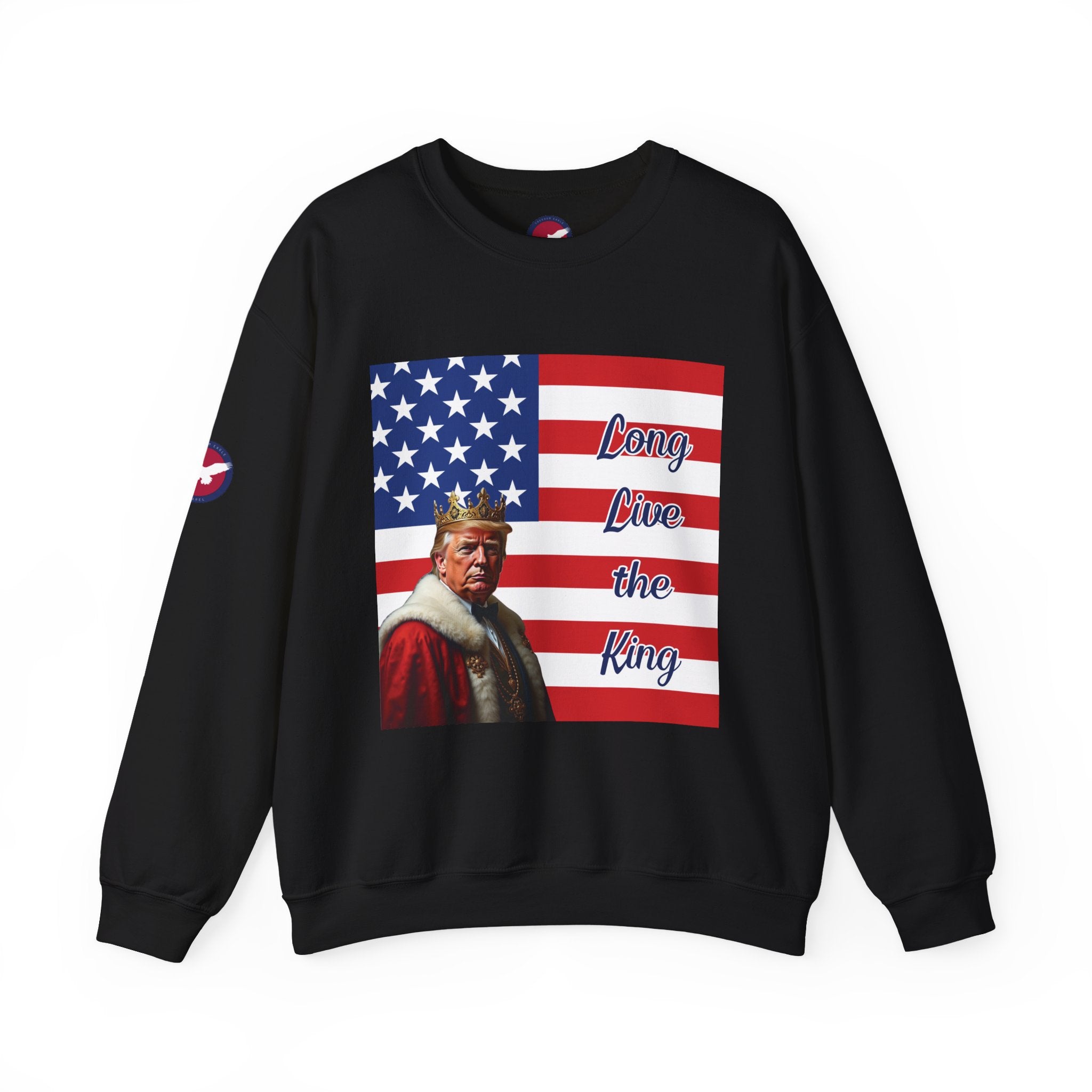 Flag Donald Trump Portrait Sweatshirt – "Long Live The King" Patriotic Crewneck