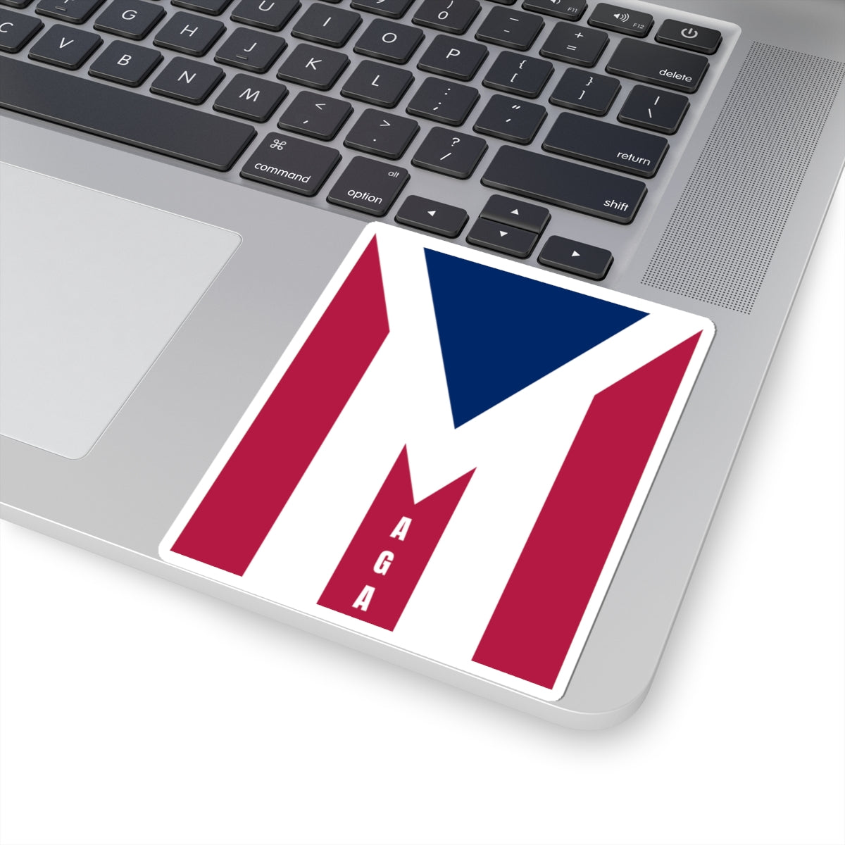 M Letter Flag Kiss-Cut Sticker — Patriotic 'MAGA' Design
