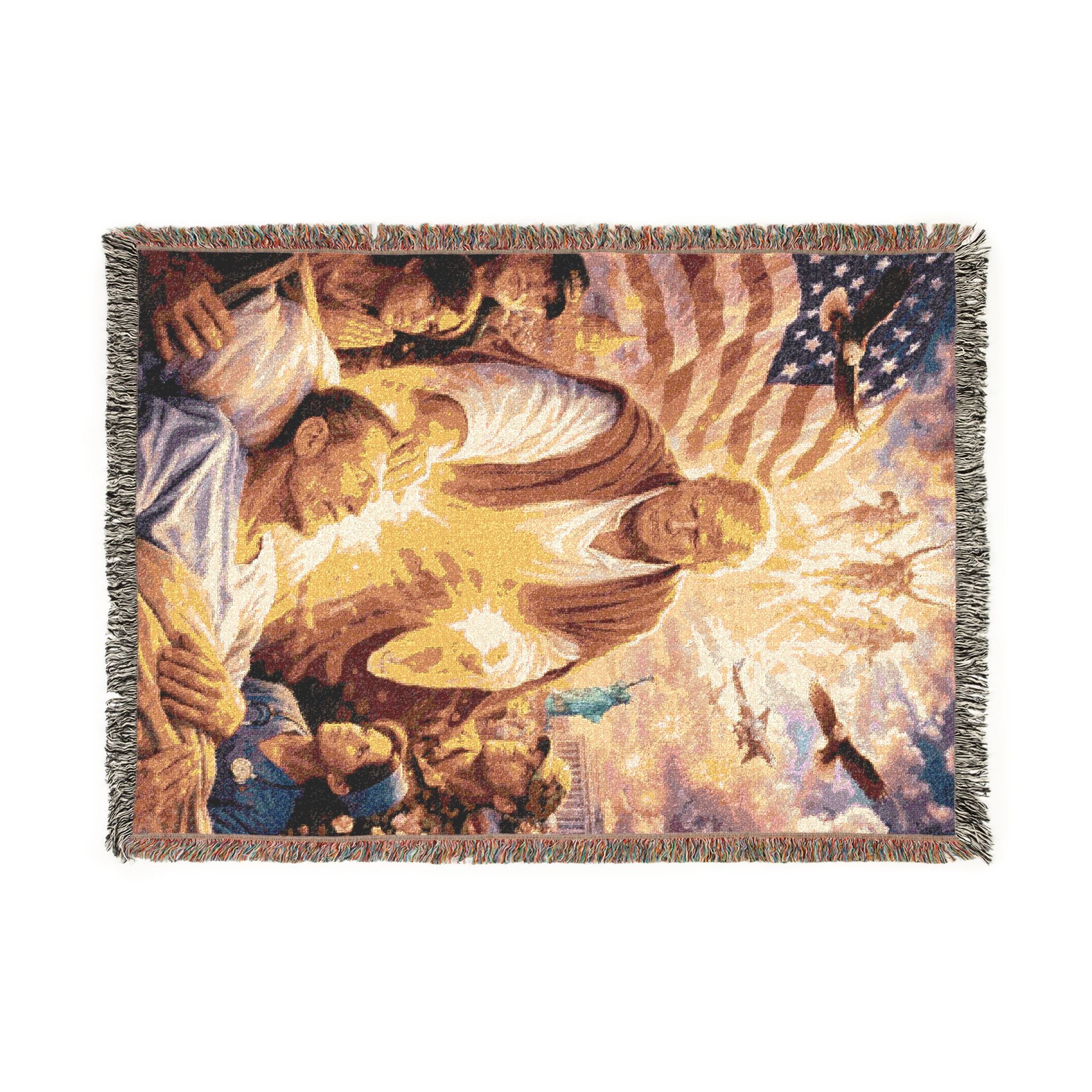 Patriotic Donald Trump Healer Woven Blanket