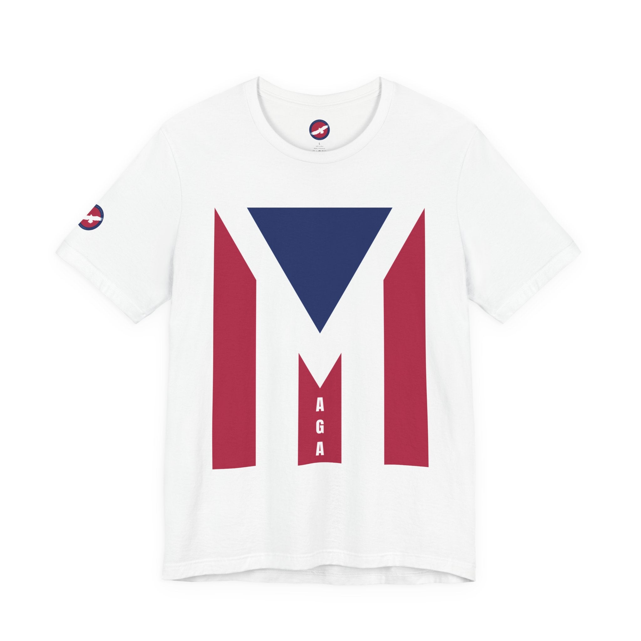 MAGA Stylized Flag Tee — Patriotic 'M' Graphic T-Shirt