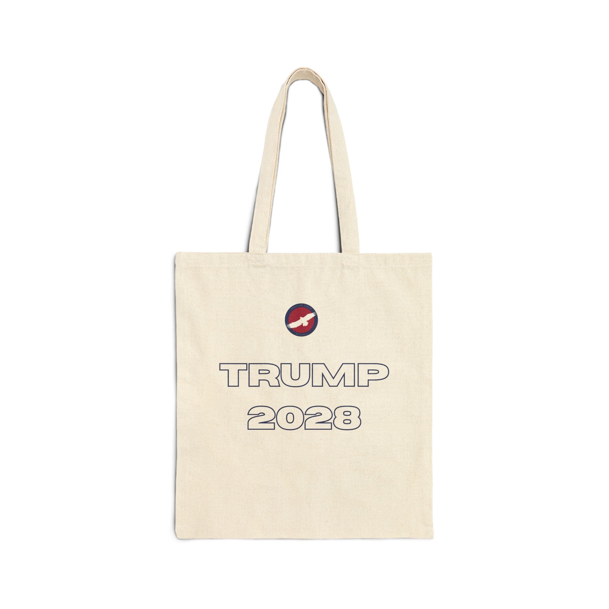 Patriotic Donald Trump “Long Live the King” Canvas Tote Bag — American Flag & Statue Design