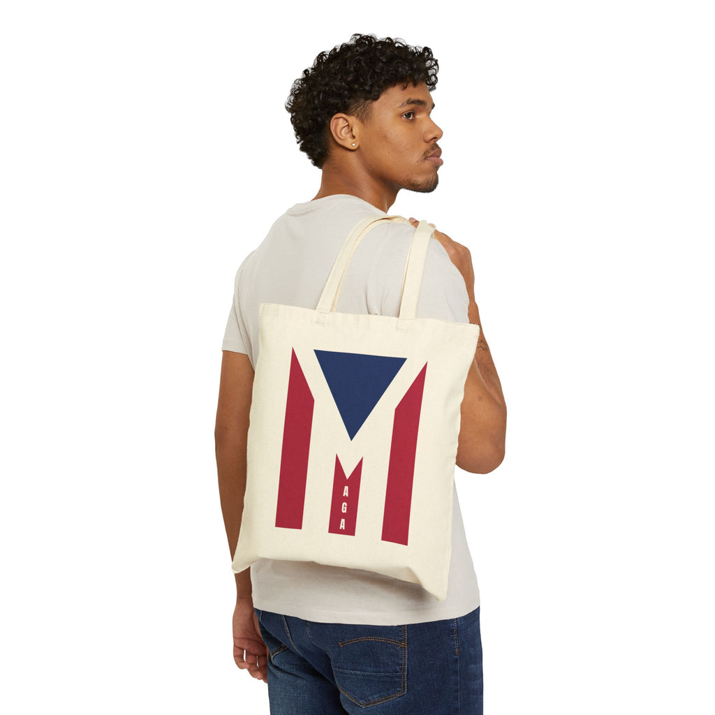 Canvas Tote Bag – Patriotic 'MAGA' Flag Design