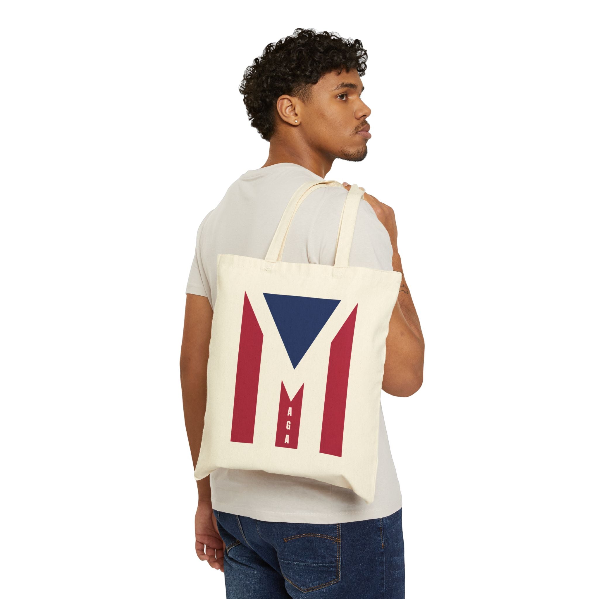 Canvas Tote Bag – Patriotic 'MAGA' Flag Design