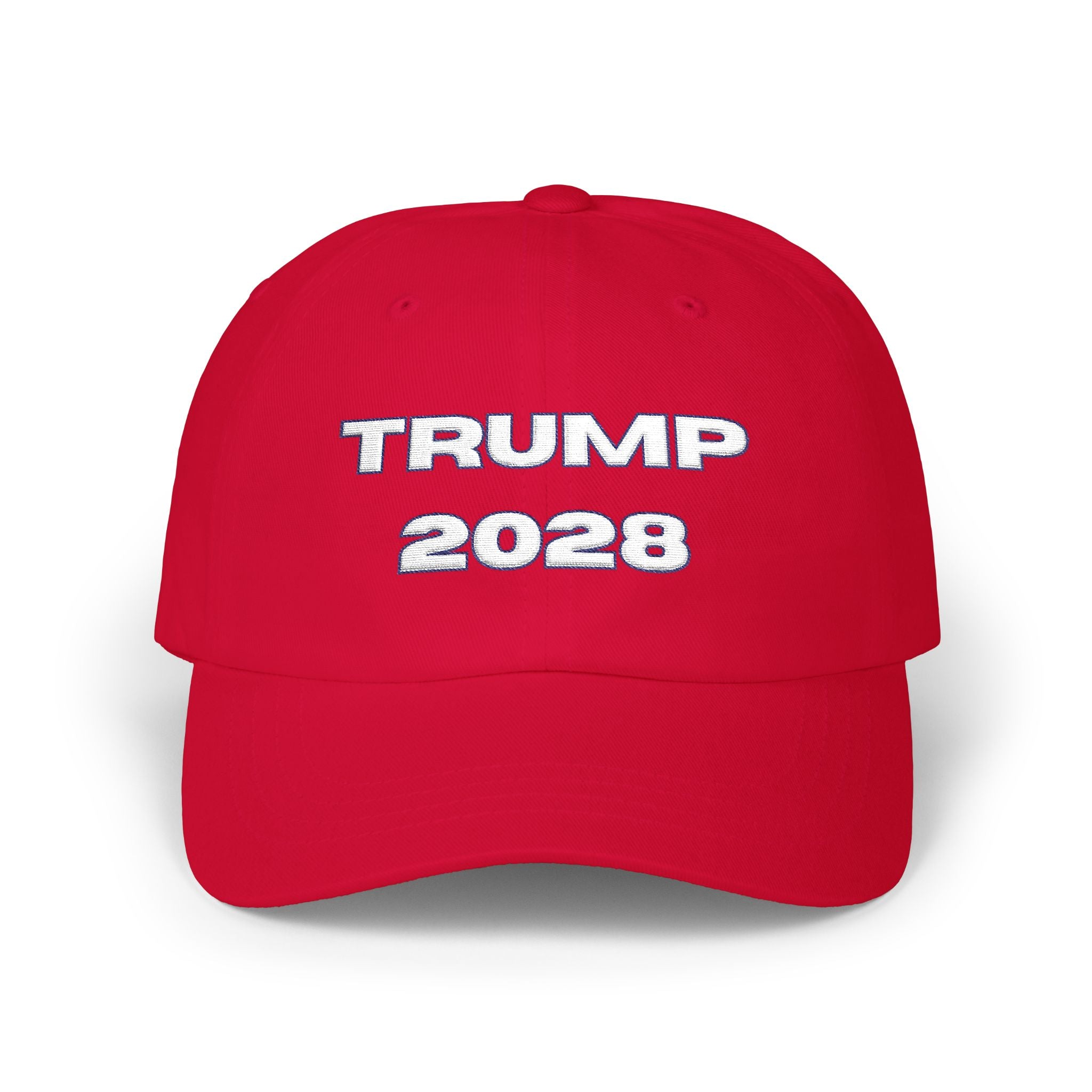 Trump 2028 Dad Cap — Red Embroidered Political Baseball Hat