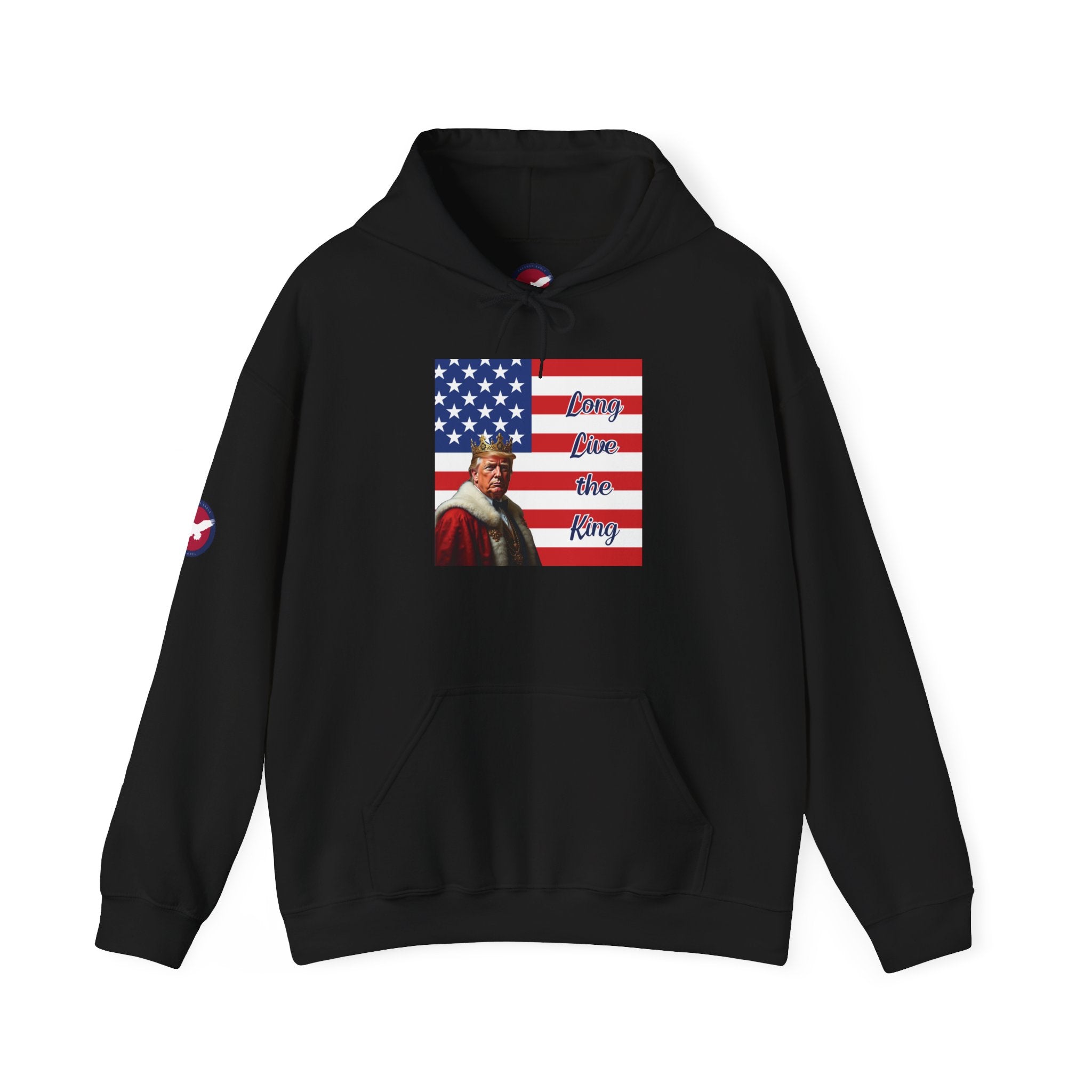 Patriotic Donald Trump Hoodie — 'Long Live the King' Graphic Hooded Sweatshirt